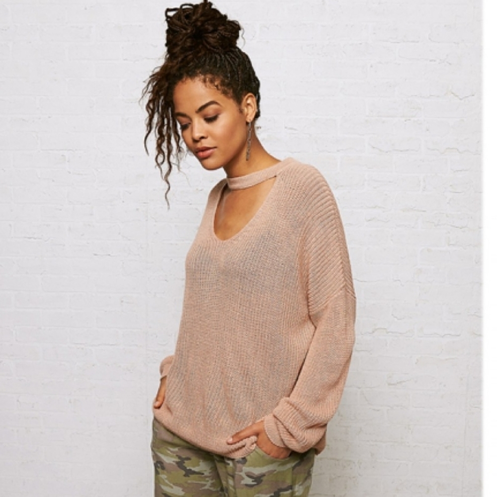 American Eagle Don't Ask Why Choker Neck Sweater